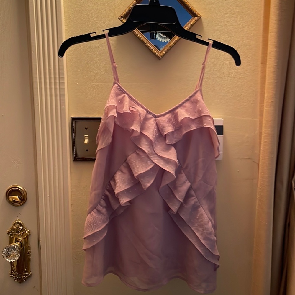 Candies Ruffled Blush Tank Top